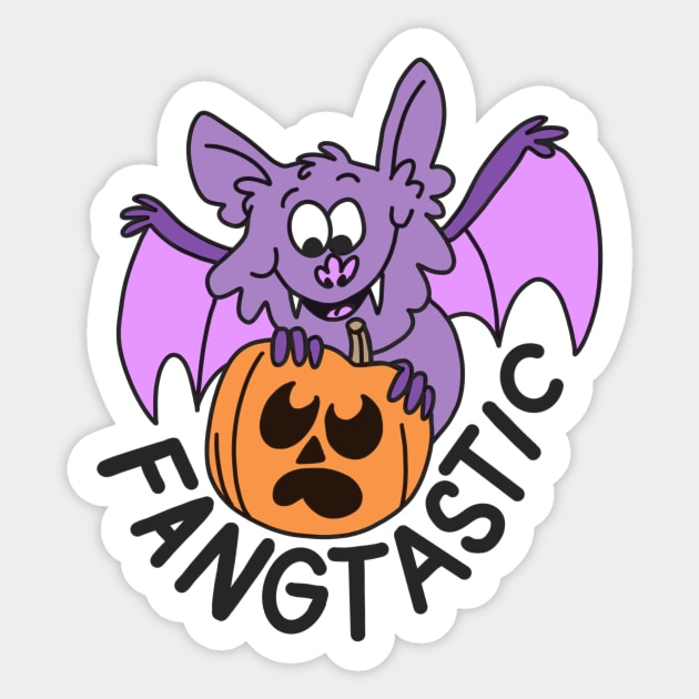 Fang-tastic - Punny Halloween Sticker by sombreroinc